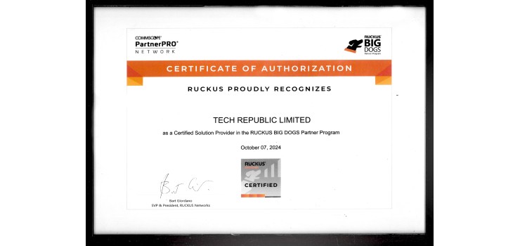 Tech Republic Limited Becomes Certified Ruckus Solution Provider in Bangladesh – 2024